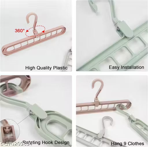 360º  ,Multicolor Space Saver Folding Hangers, Anti-Skid Plastic Magic Clothes