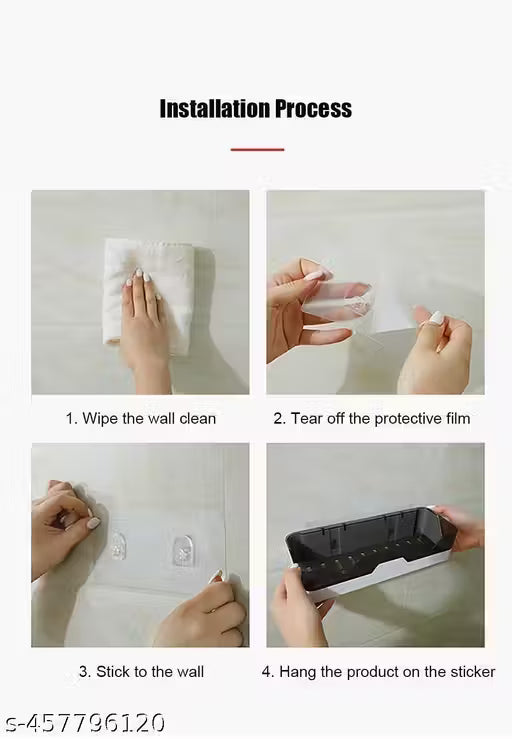 Bathroom Rack, No Drilling Dual-Layer Bathroom Wall Organizer, Storage Racks Bathroom Accessories