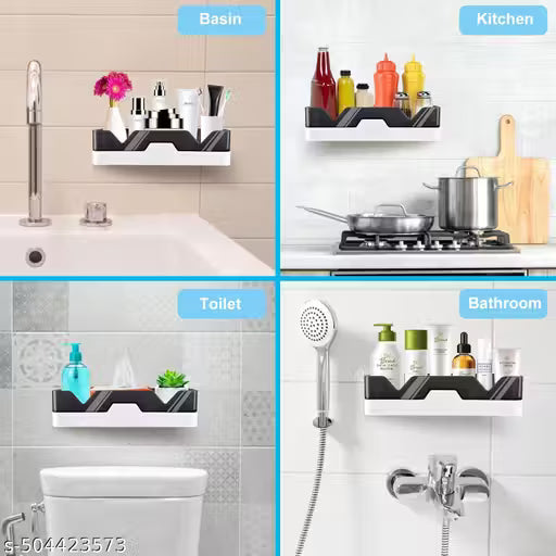 Bathroom Rack, No Drilling Dual-Layer Bathroom Wall Organizer, Storage Racks Bathroom Accessories