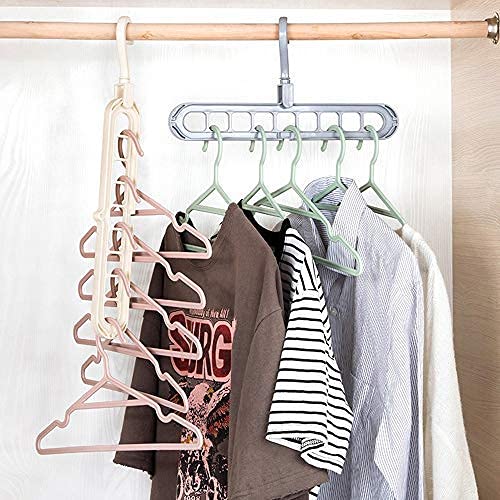 360º  ,Multicolor Space Saver Folding Hangers, Anti-Skid Plastic Magic Clothes