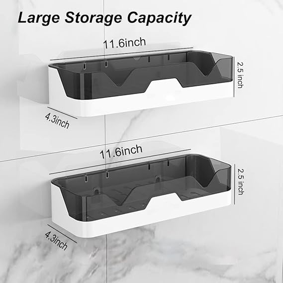 Bathroom Rack, No Drilling Dual-Layer Bathroom Wall Organizer, Storage Racks Bathroom Accessories