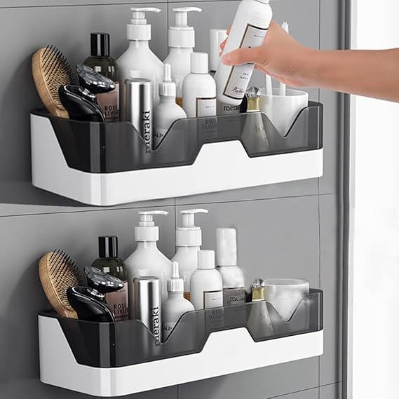 Bathroom Rack, No Drilling Dual-Layer Bathroom Wall Organizer, Storage Racks Bathroom Accessories
