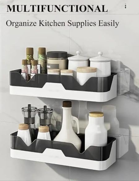 Bathroom Rack, No Drilling Dual-Layer Bathroom Wall Organizer, Storage Racks Bathroom Accessories